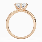 Asscher Bypass Solitaire in 14K Rose Gold side profile