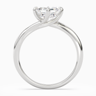 Asscher Bypass Solitaire in 18K White Gold side profile