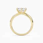 Asscher Bypass Solitaire in 18K Yellow Gold side profile