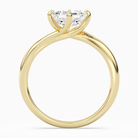 Asscher Bypass Solitaire in 18K Yellow Gold side profile