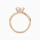 Cushion Bypass Solitaire in 14K Rose Gold side profile