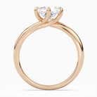 Cushion Bypass Solitaire in 14K Rose Gold side profile