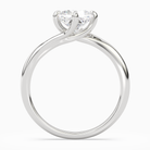 Cushion Bypass Solitaire in 18K White Gold side profile