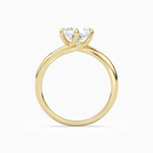 Cushion Bypass Solitaire in 18K Yellow Gold side profile