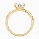 Cushion Bypass Solitaire in 18K Yellow Gold side profile