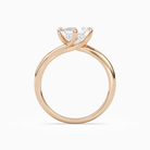 Princess Bypass Solitaire in 14K Rose Gold side profile