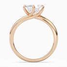Princess Bypass Solitaire in 14K Rose Gold side profile