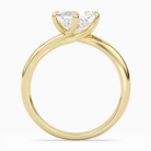 Princess Bypass Solitaire in 14K Yellow Gold side profile