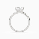 Princess Bypass Solitaire in 18K White Gold side profile