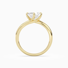 Princess Bypass Solitaire in 18K Yellow Gold side profile
