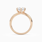 Round Bypass Solitaire in 14K Rose Gold side profile