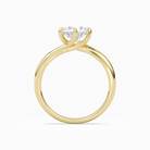 Round Bypass Solitaire in 14K Yellow Gold side profile