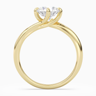 Round Bypass Solitaire in 14K Yellow Gold side profile