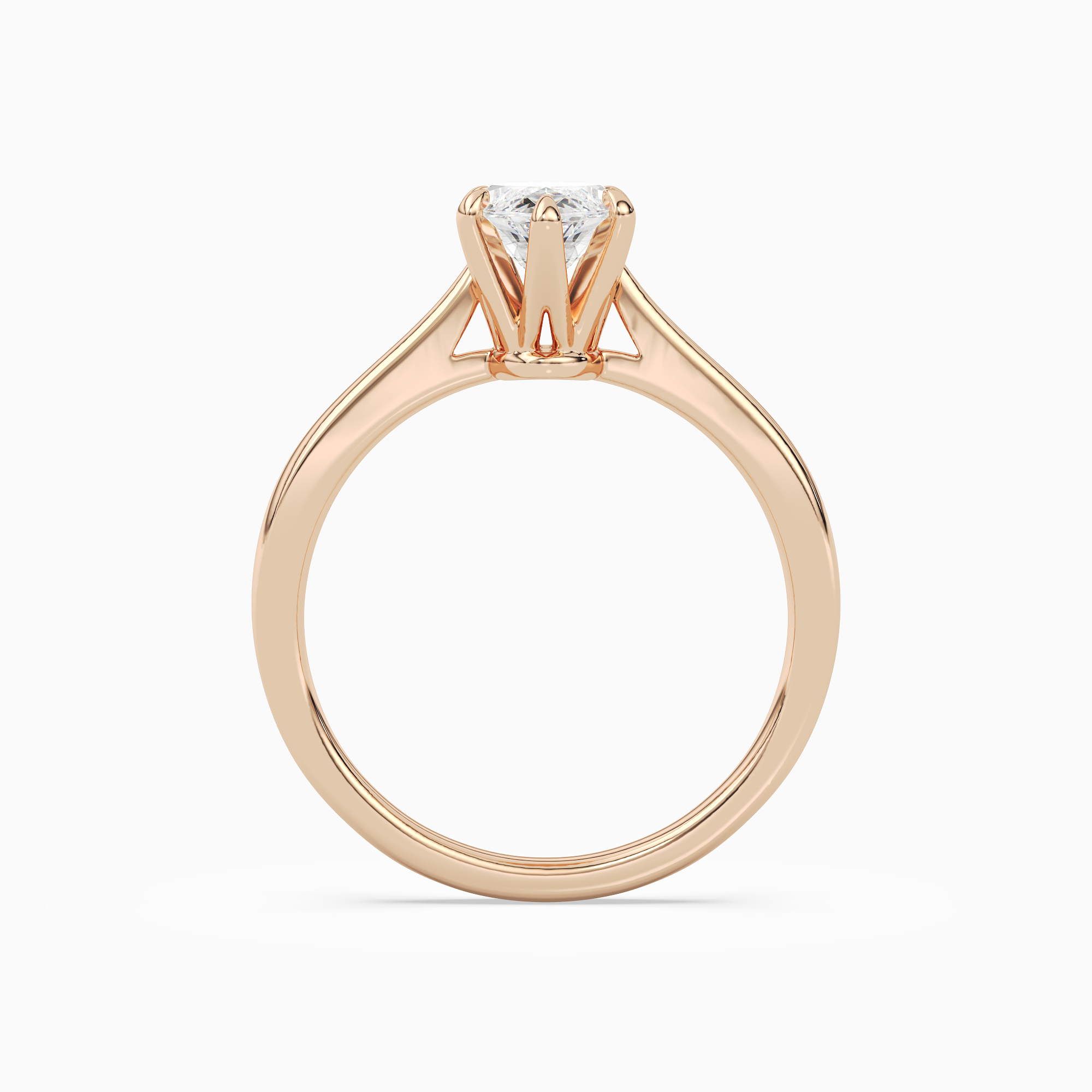 Marquise Tapered Solitaire in 14K Rose Gold side profile