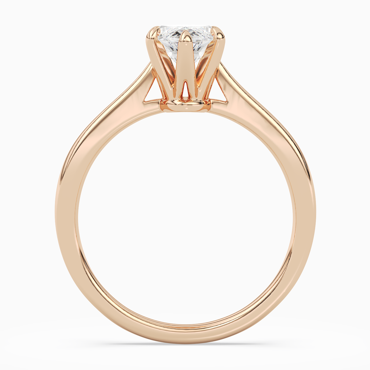 Marquise Tapered Solitaire in 14K Rose Gold side profile
