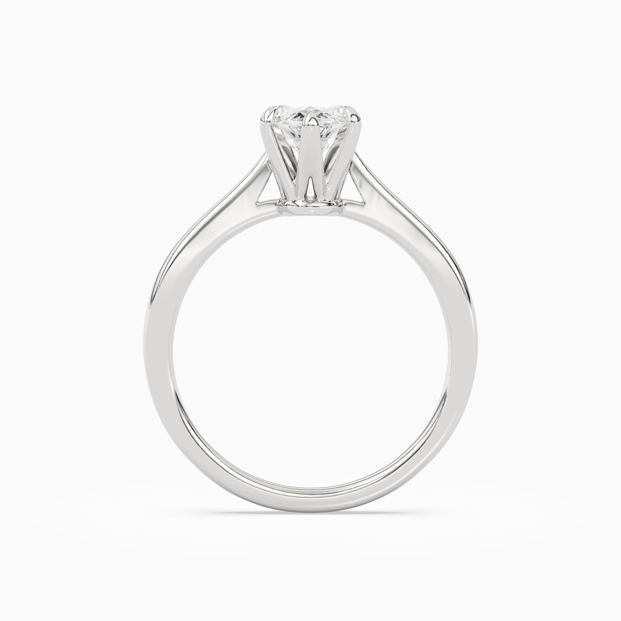 Marquise Tapered Solitaire in 14K White Gold side profile