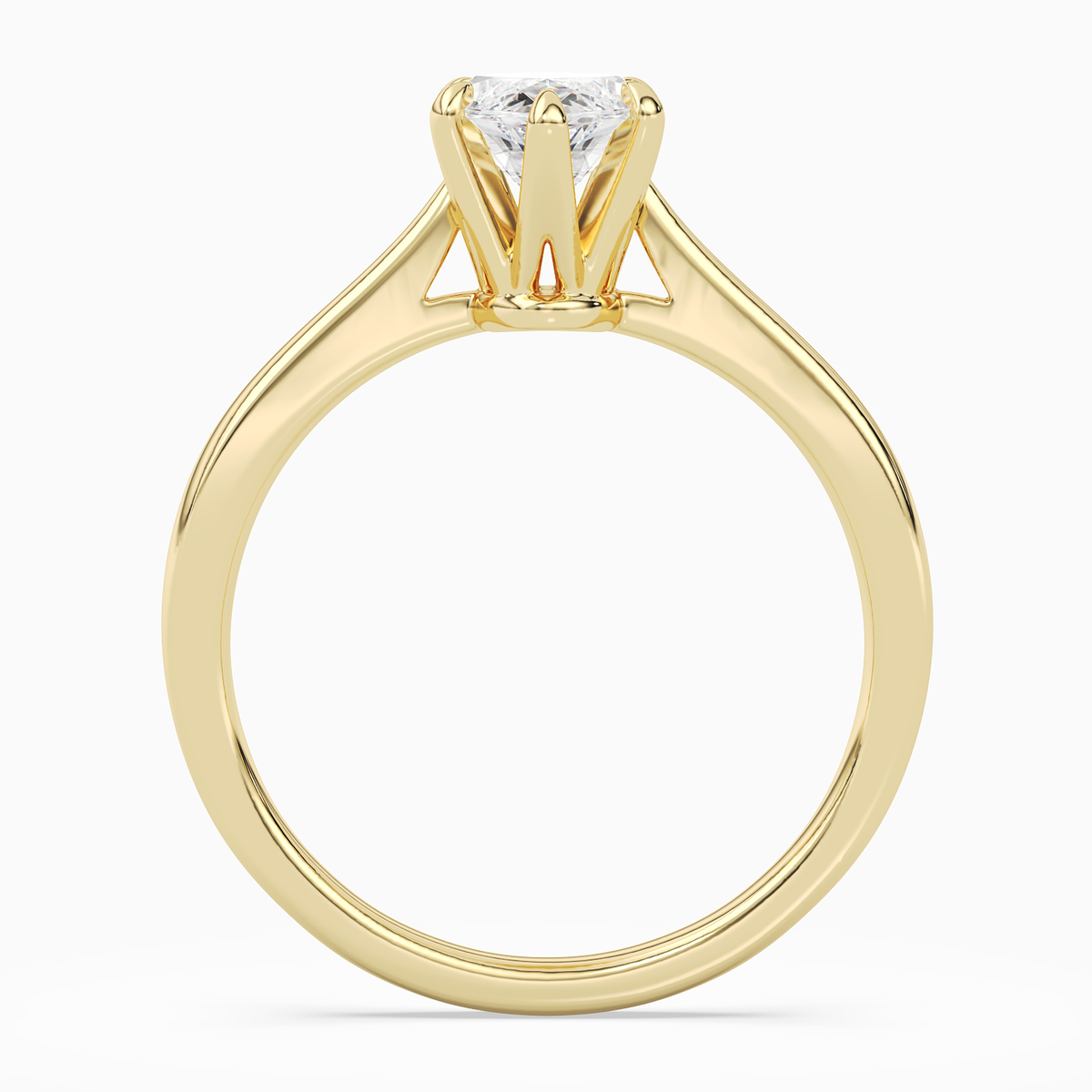 Marquise Tapered Solitaire in 14K Yellow Gold side profile