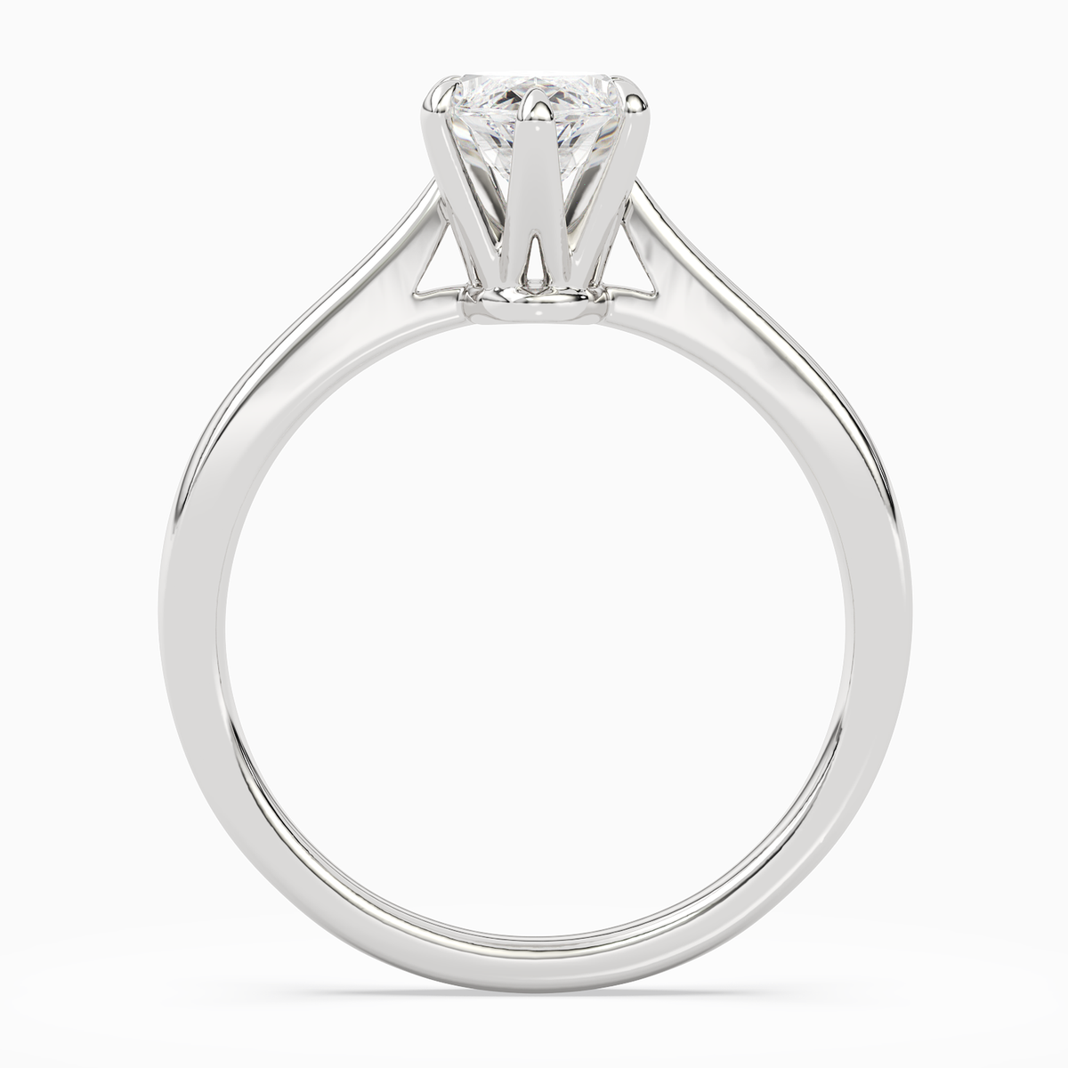 Marquise Tapered Solitaire in Platinum side profile