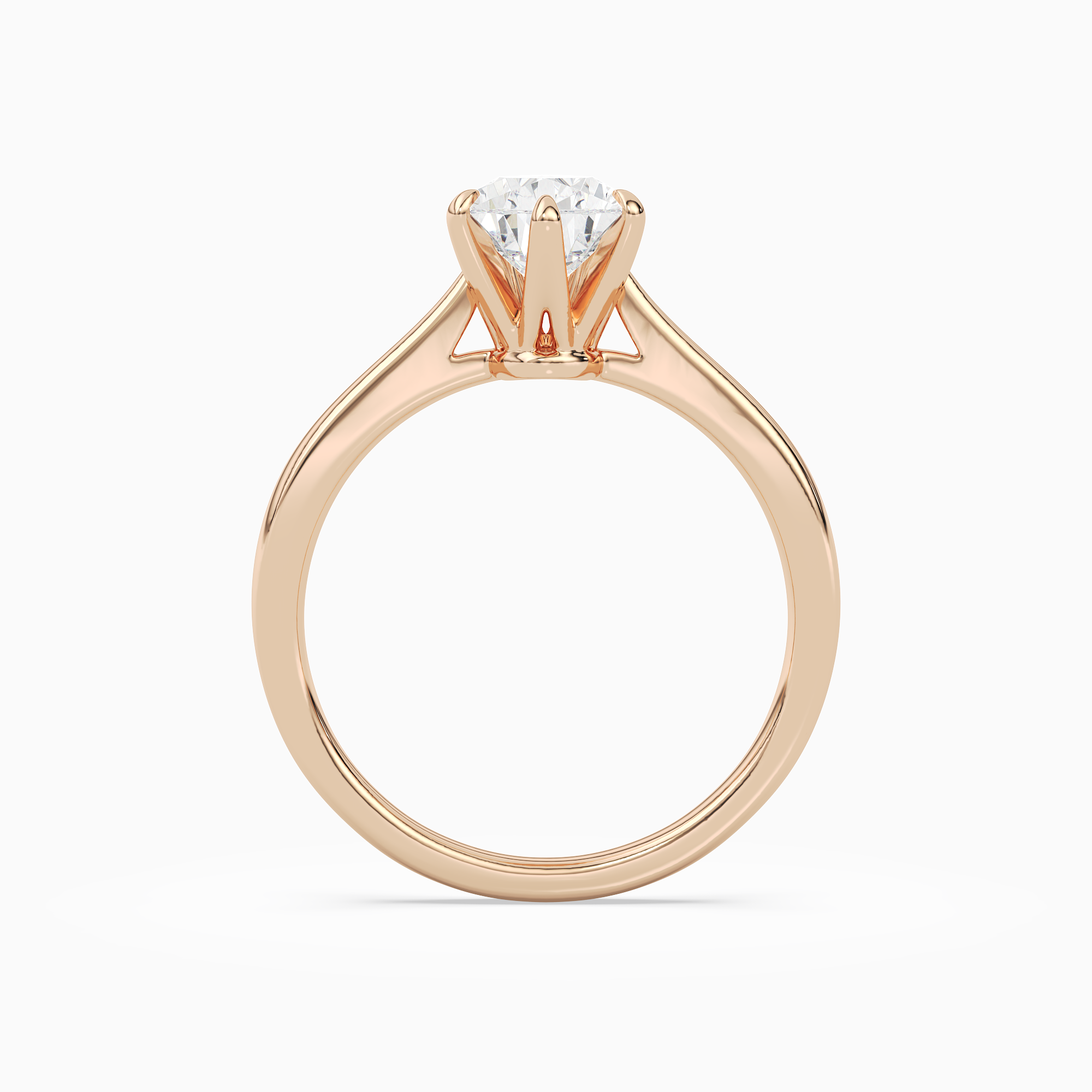 Pear Tapered Solitaire in 14K Rose Gold side profile