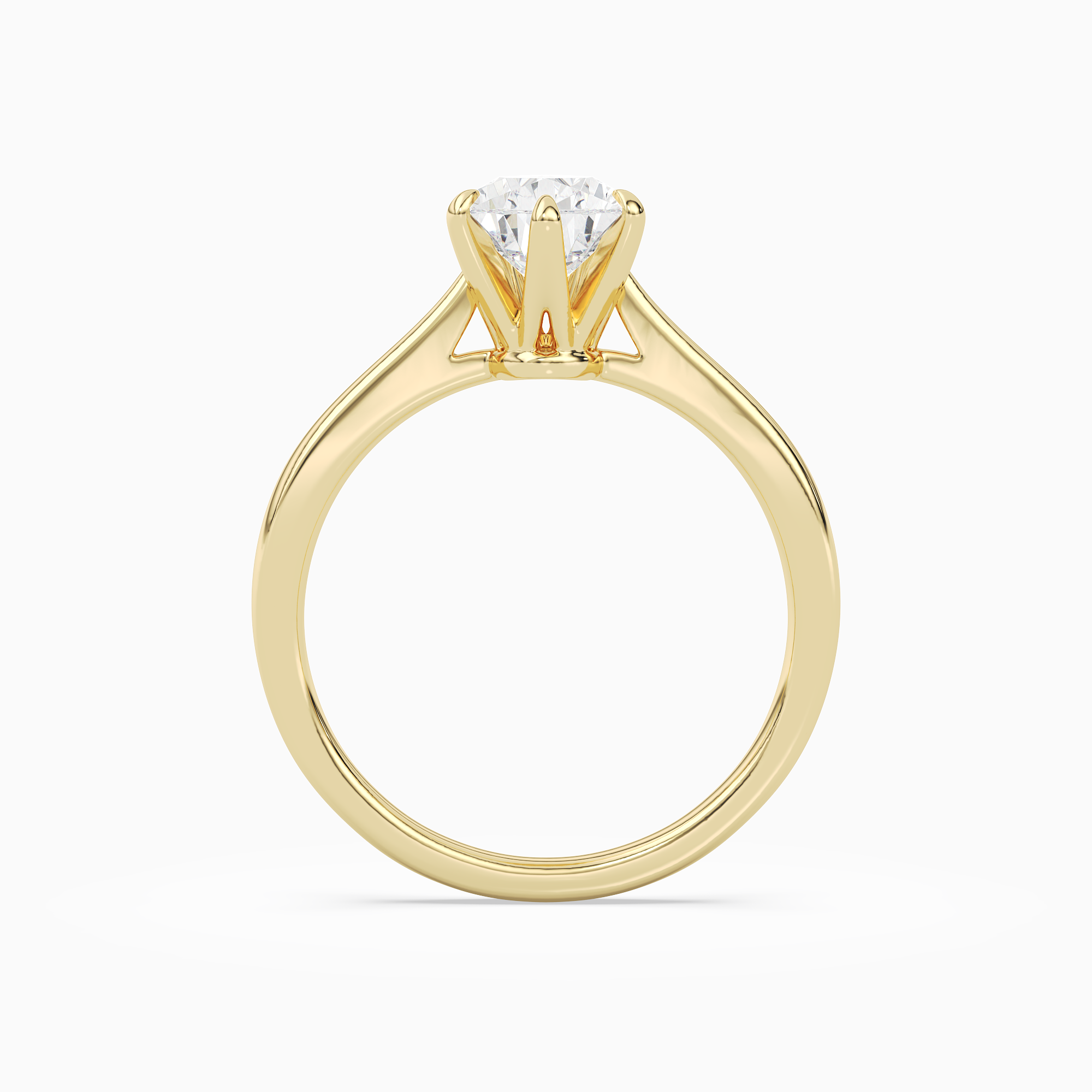 Pear Tapered Solitaire in 14K Yellow Gold side profile