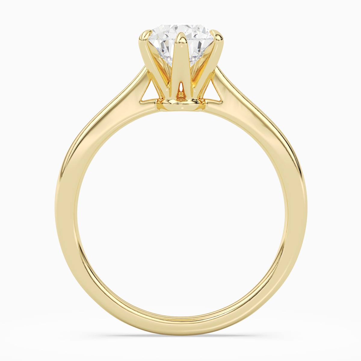 Pear Tapered Solitaire in 14K Yellow Gold side profile