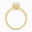 Pear Tapered Solitaire in 18K Yellow Gold side profile