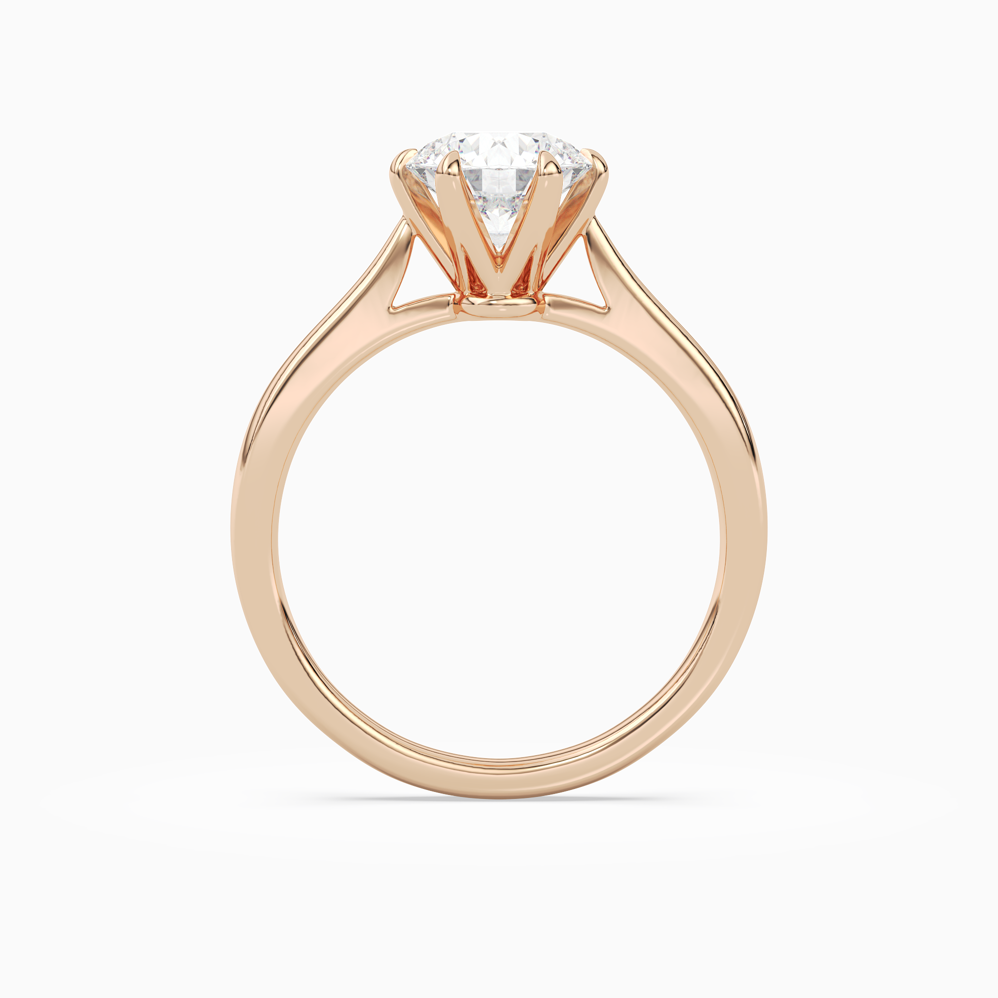 Round Tapered Solitaire in 14K Rose Gold side profile