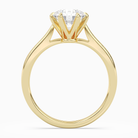 Round Tapered Solitaire in 14K Yellow Gold side profile