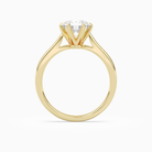 Round Tapered Solitaire in 18K Yellow Gold side profile
