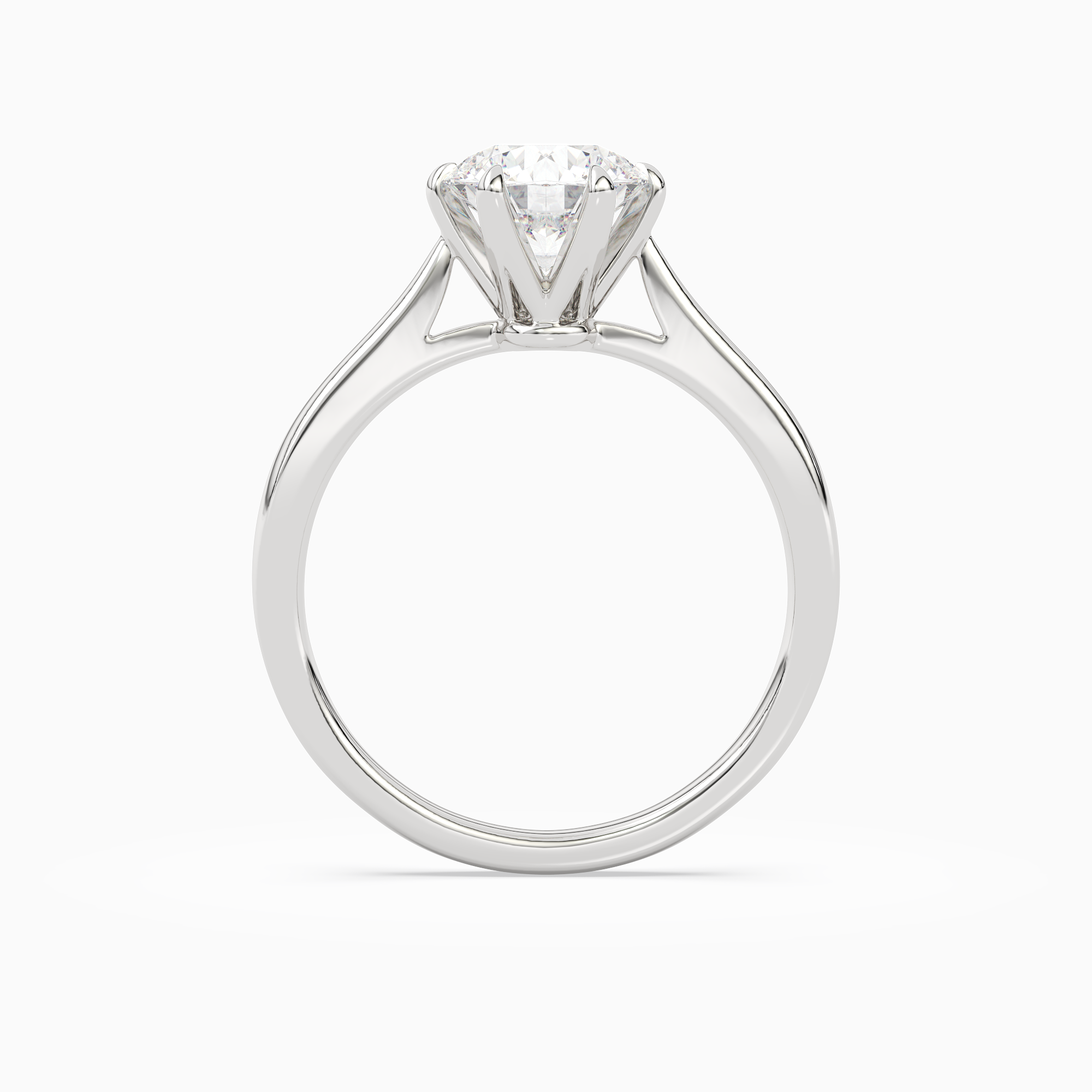 Round Tapered Solitaire in Platinum side profile