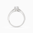 Oval Milgrain Edge Solitaire in Platinum side profile