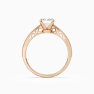 Radiant Milgrain Edge Solitaire in 14K Rose Gold side profile