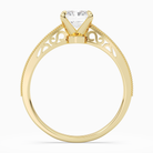 Radiant Milgrain Edge Solitaire in 18K Yellow Gold side profile