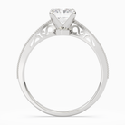 Radiant Milgrain Edge Solitaire in Platinum side profile