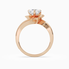 Round Natural-Inspired Crossover Solitaire in 14K Rose Gold side profile
