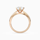 Cushion Petal Head Solitaire in 14K Rose Gold side profile