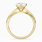 Cushion Petal Head Solitaire in 18K Yellow Gold side profile