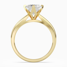 Princess Petal Head Solitaire in 14K Yellow Gold side profile