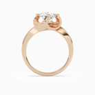 Round Bypass Solitaire in 14K Rose Gold side profile