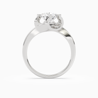 Round Bypass Solitaire in 18K White Gold side profile