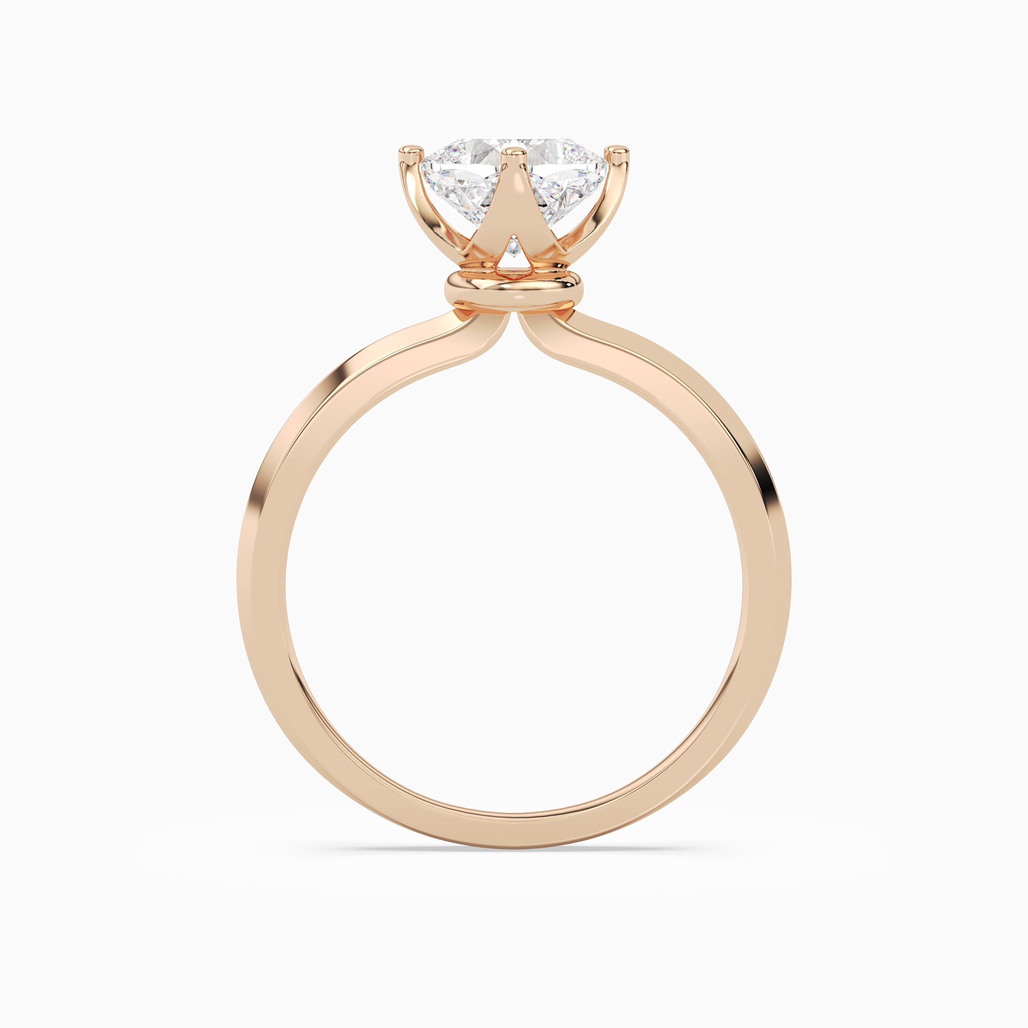 Cushion Solitaire in 14K Rose Gold side profile