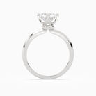 Cushion Solitaire in 14K White Gold side profile