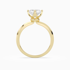 Cushion Solitaire in 18K Yellow Gold side profile