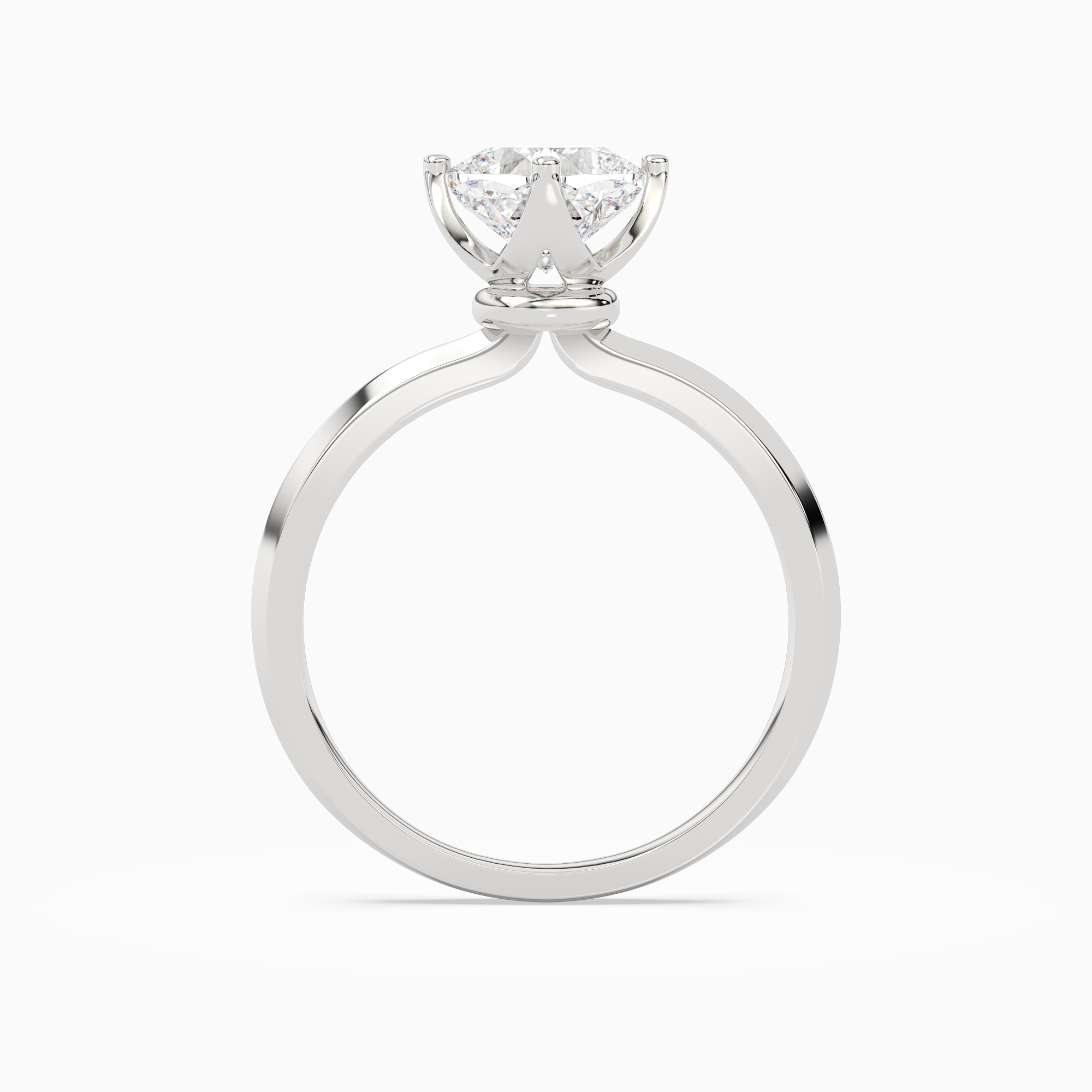 Cushion Solitaire in Platinum side profile