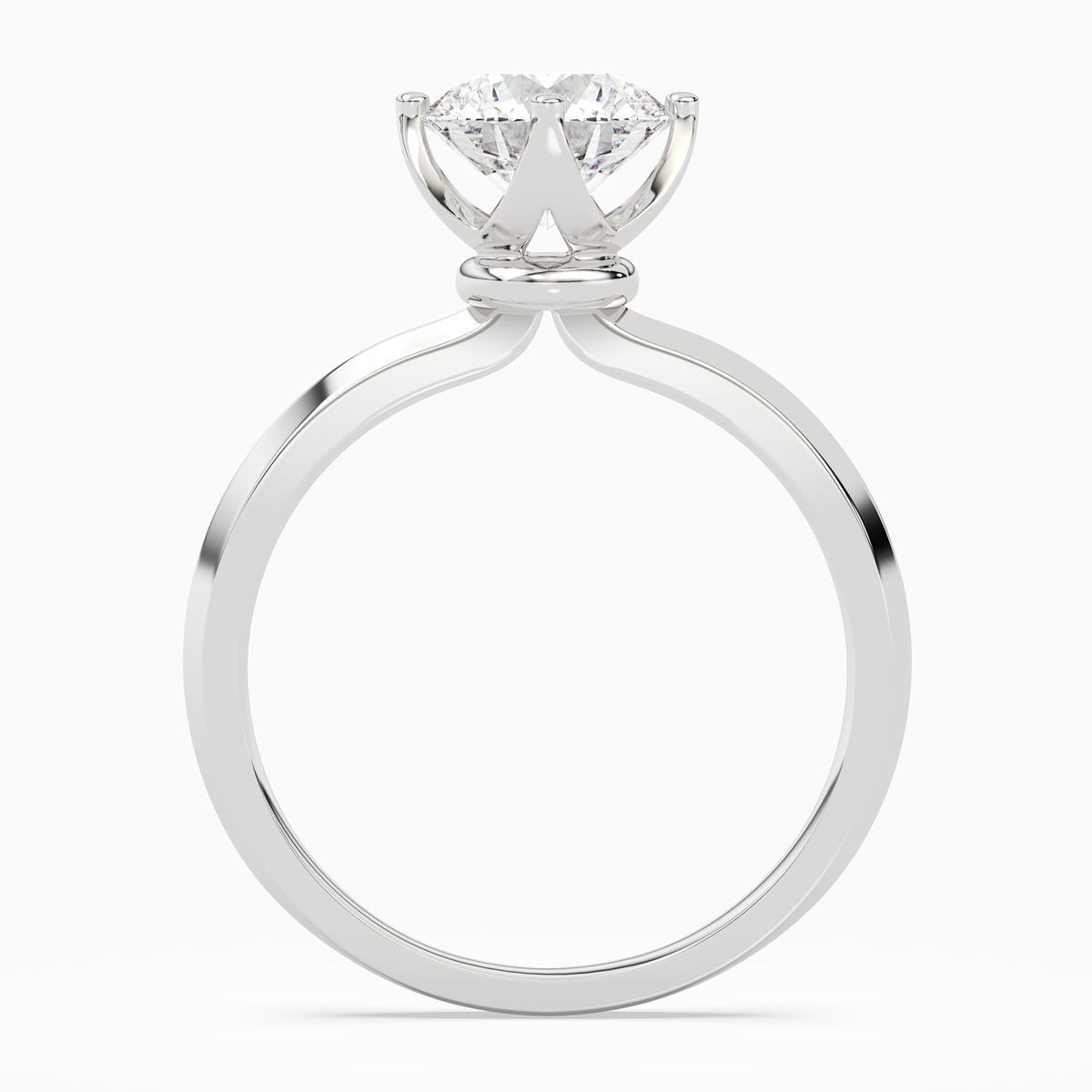 Round Solitaire in 14K White Gold side profile