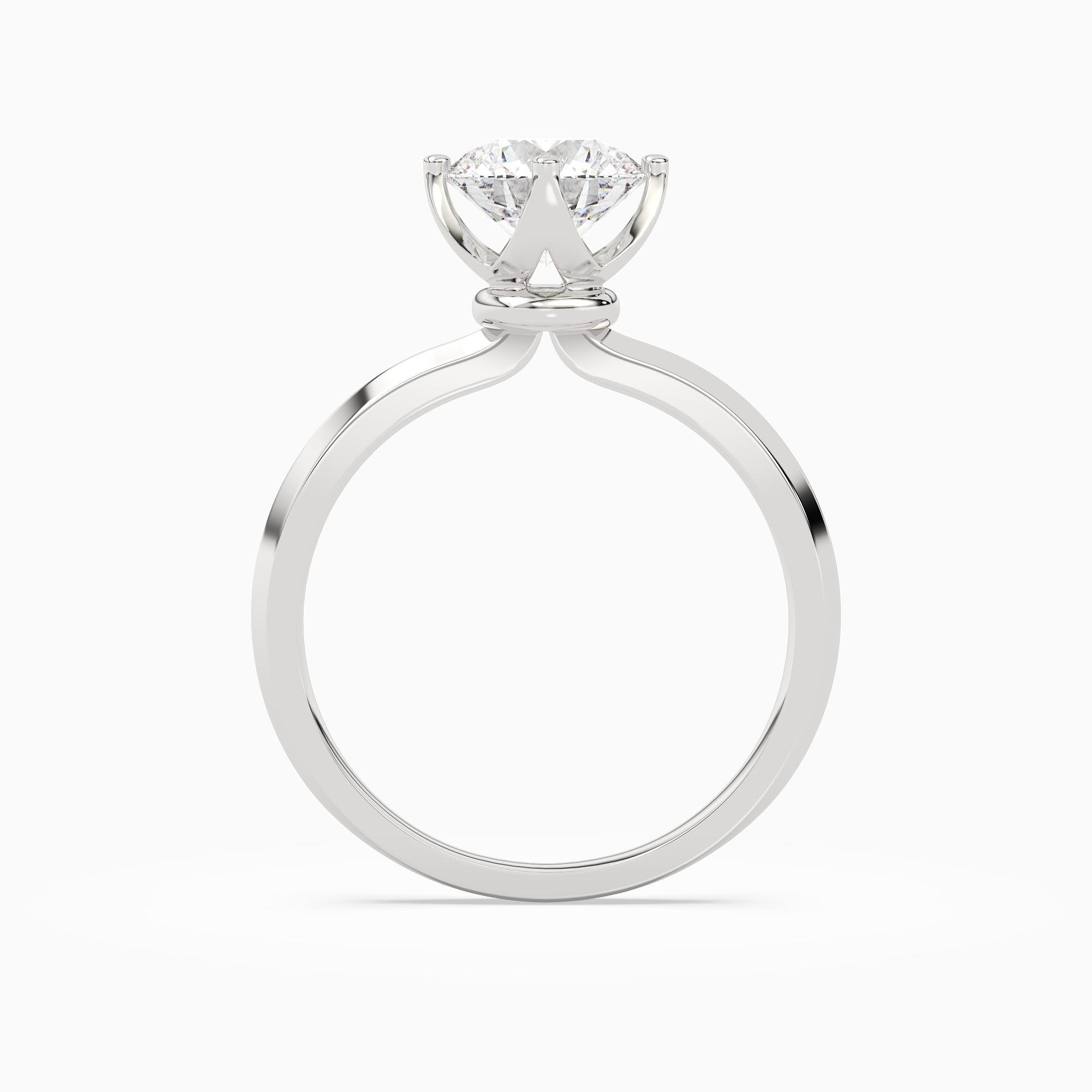 Round Solitaire in Platinum side profile