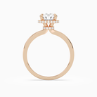 Round Double Hidden Halo Plain in 14K Rose Gold side profile