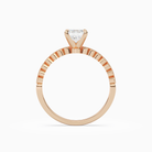 Emerald Accent Shoulder Solitaire in 14K Rose Gold side profile