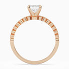 Emerald Accent Shoulder Solitaire in 14K Rose Gold side profile