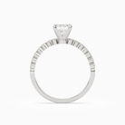 Emerald Accent Shoulder Solitaire in 14K White Gold side profile